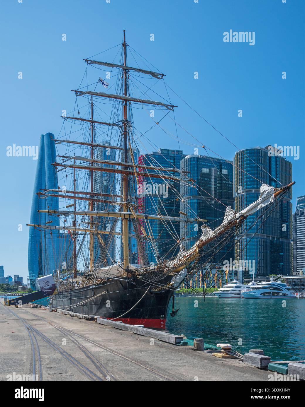 James Craig Ship Rusting The restored 19th century tall ship, James Craig, at her moorings at ...