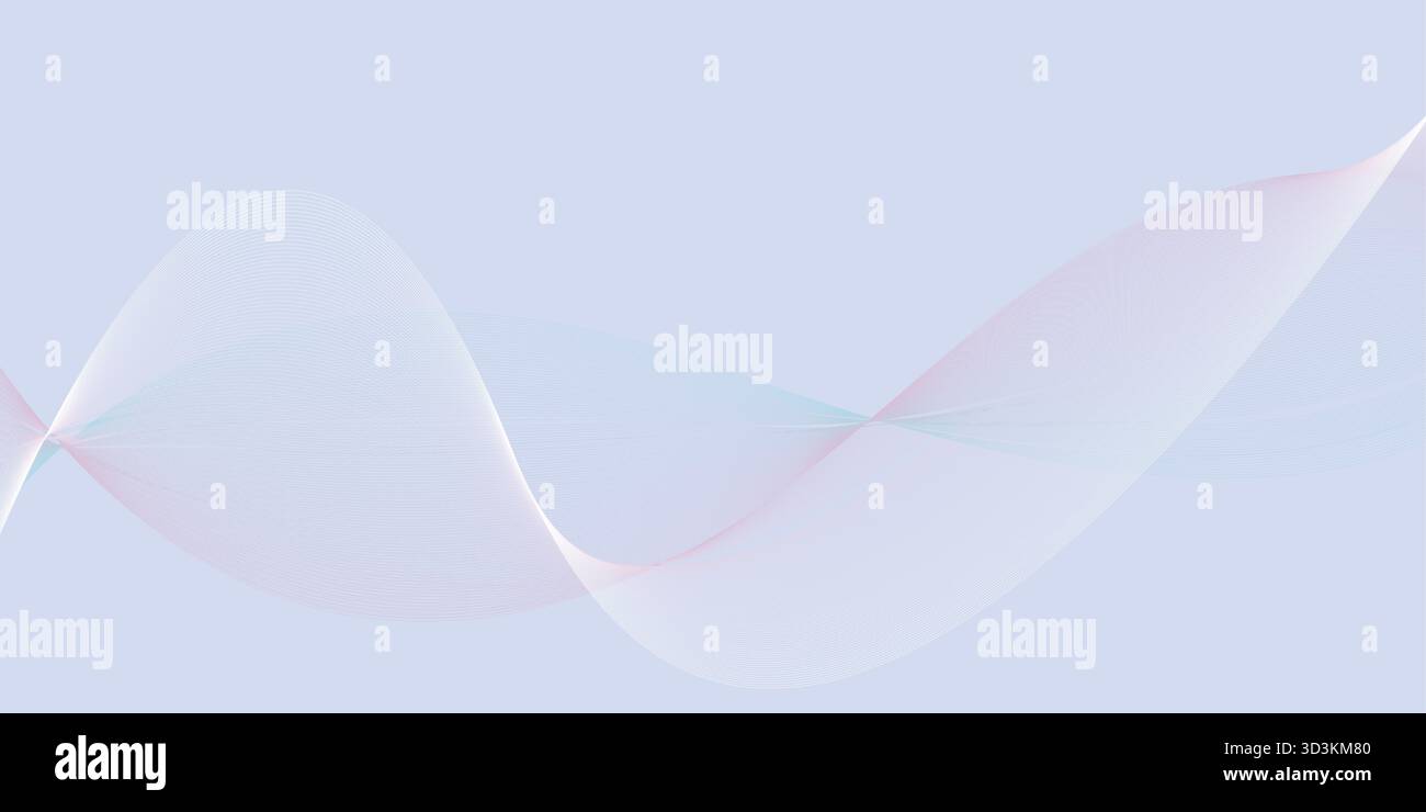 Soft Gradient Abstract Wave Lines on White Background Stock Vector