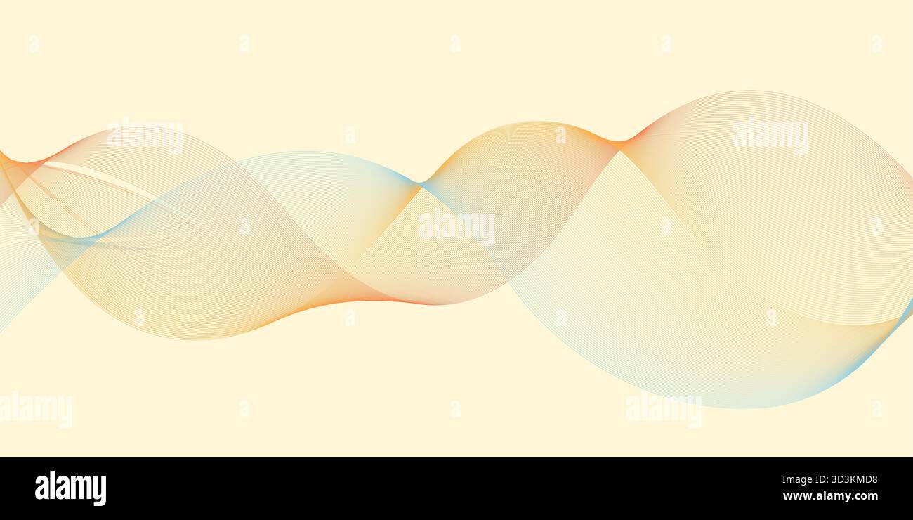 Soft Gradient Abstract Wave Lines on White Background Stock Vector