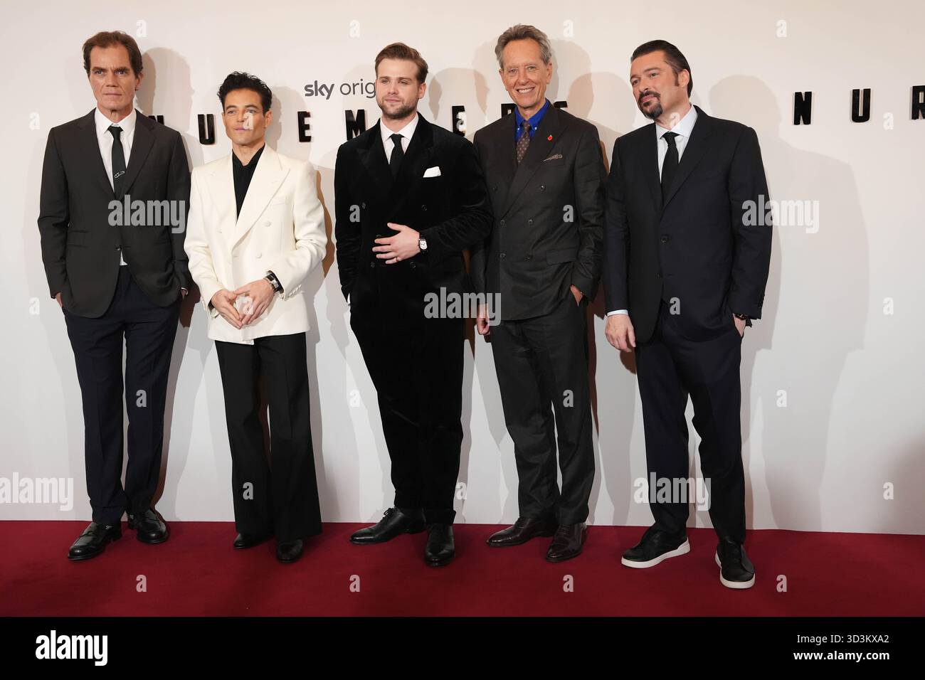 (Left to right) Michael Shannon, Rami Malek, Leo Woodall, Richard E ...
