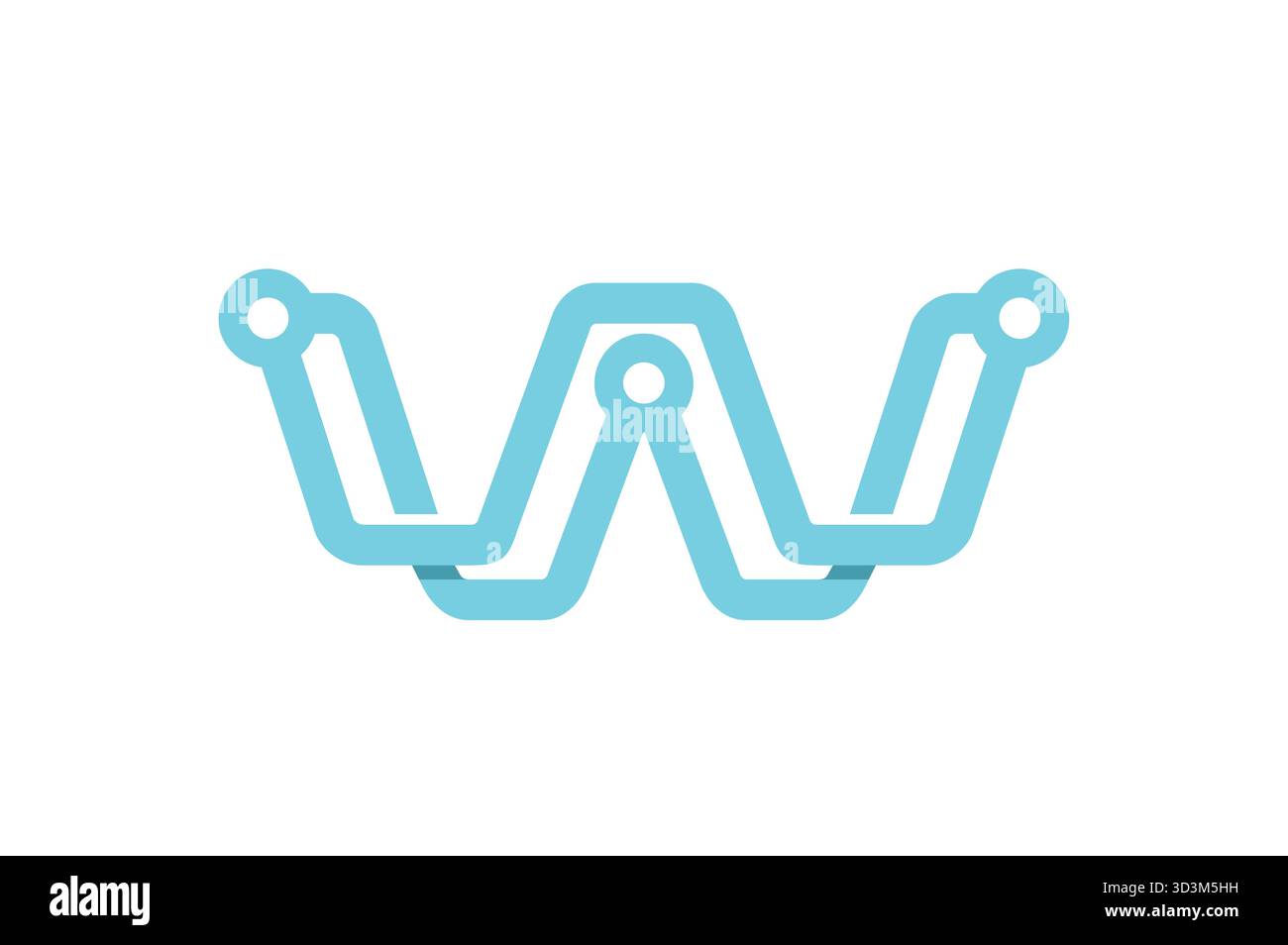 Creative letter w tech logo w wire cable vector design symbol icon ...