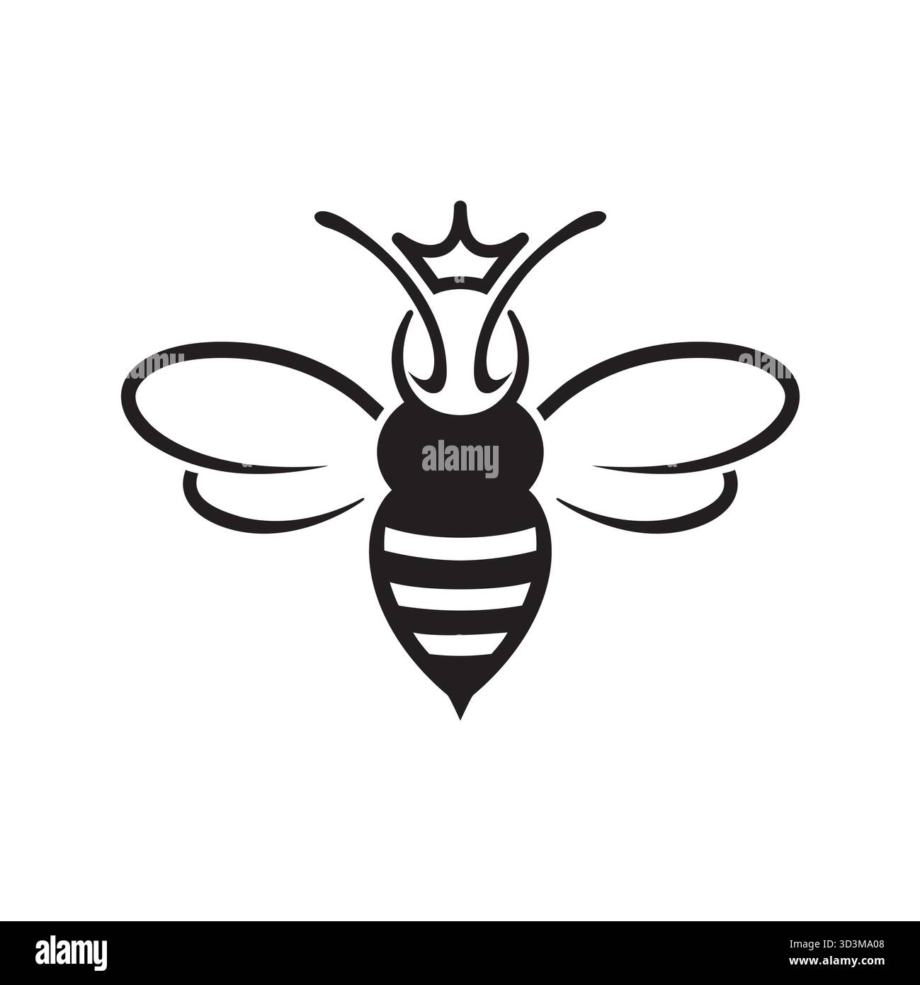 Creative bee queen logo bee with crown vector symbol design icon Stock ...