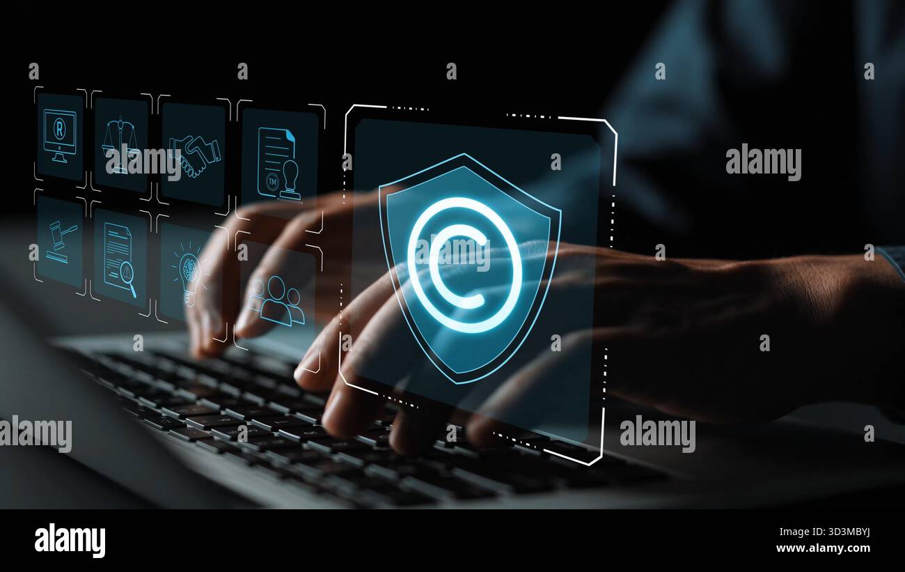 Digital copyright protection system showing secure ownership ...