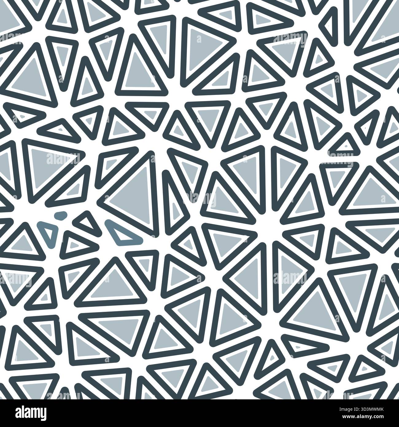 Pattern of triangle shapes. Rounded solid shapes in frames. Medium triangle size. One-tone colored style. Repeatable pattern. Amazing vector tiles. Stock Vector