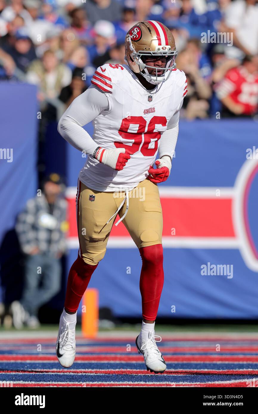 San Francisco 49ers defensive end Clelin Ferrell (96) in action against ...