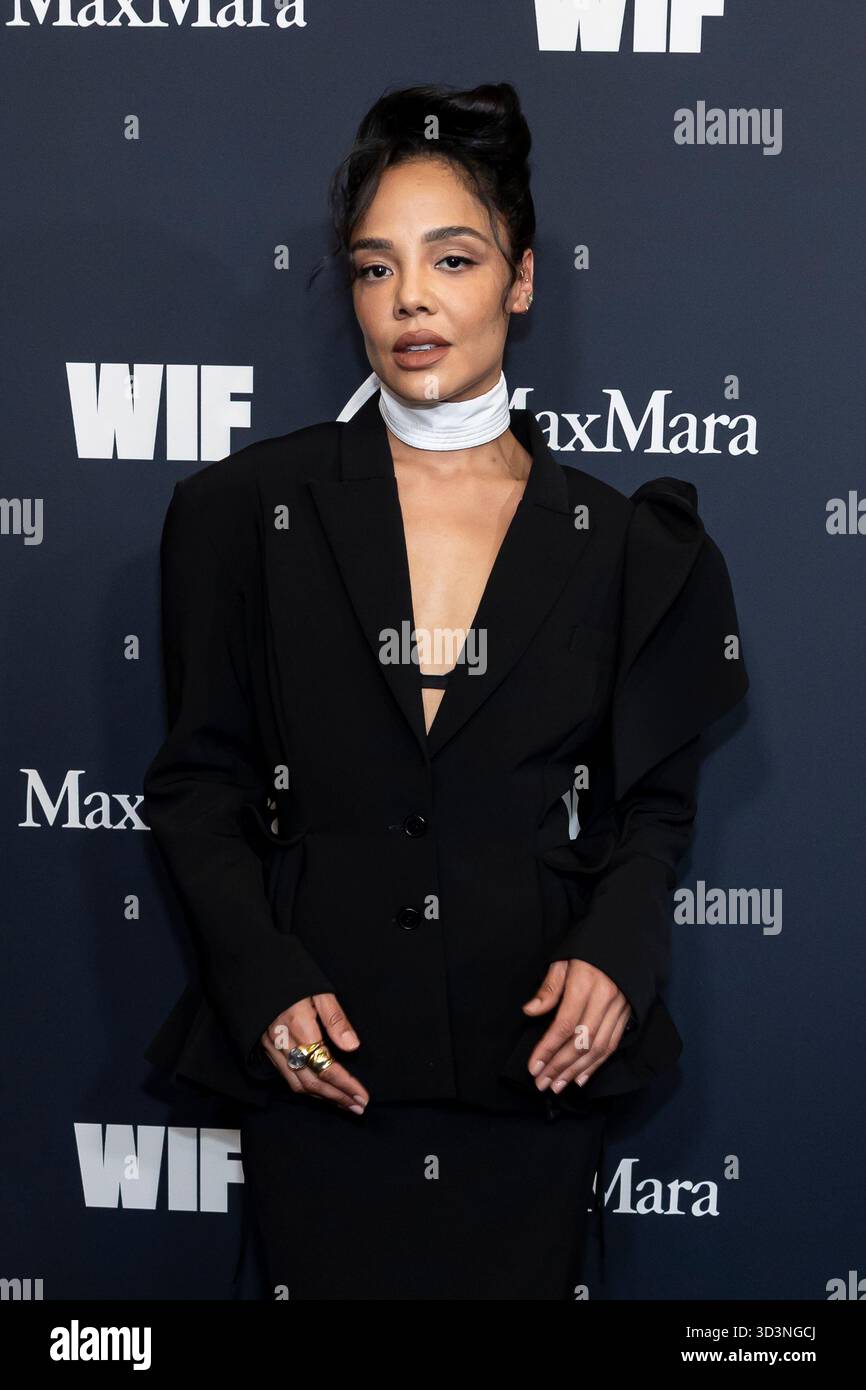 Tessa Thompson attends the arrivals of WIF Honors 2025 at The Beverly