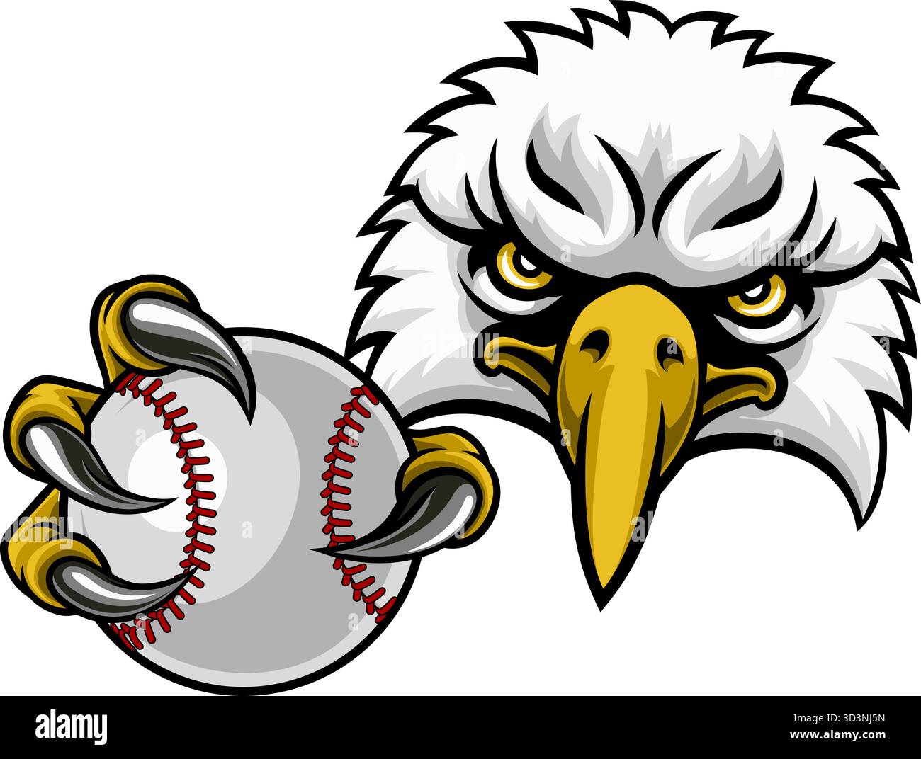 Eagle Hawk Baseball Softball Bald Eagles Mascot Stock Vector
