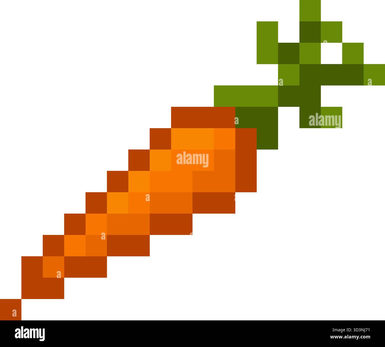 Carrot Vegetables Pixel Art Icon Design Stock Vector