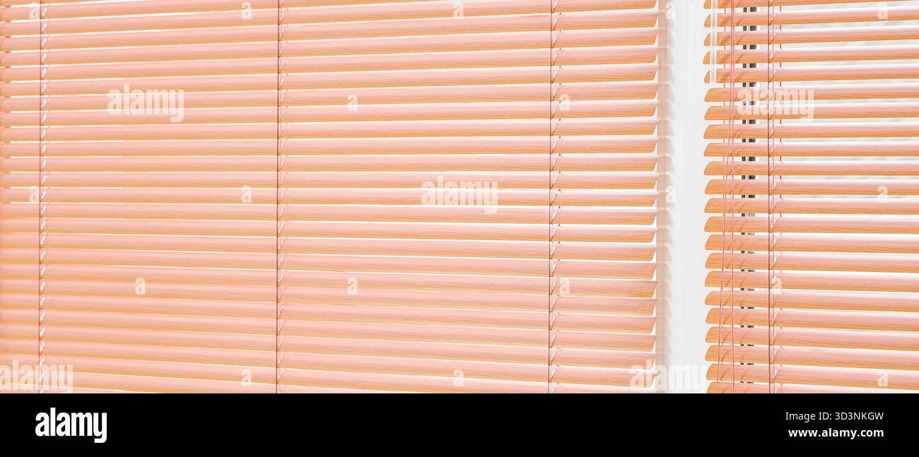 Big window with closed blinds Stock Photo