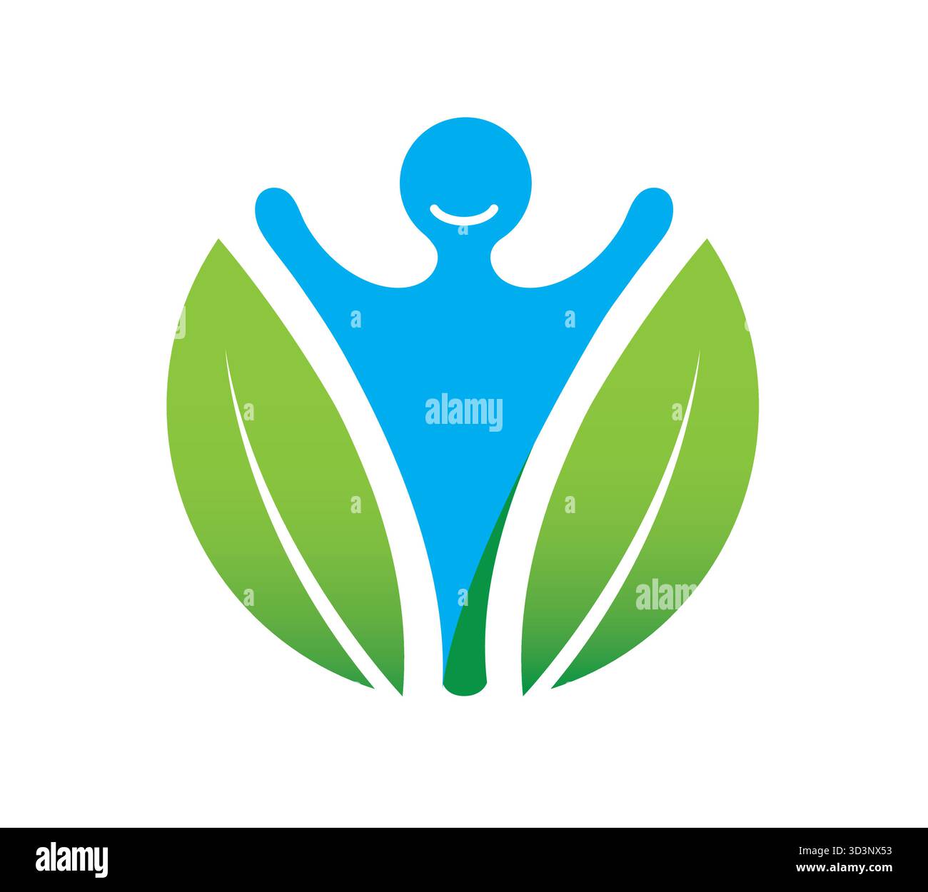 Creative Body Leaves Circel Logo Design Stock Vector