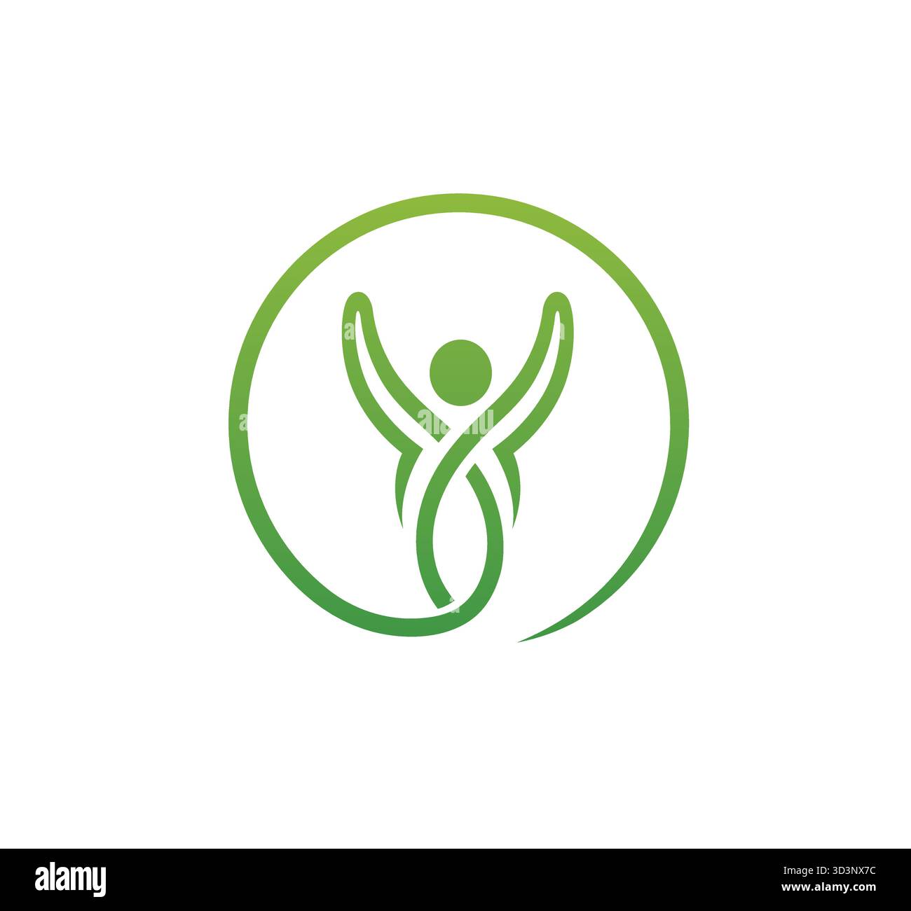 Creative Body Leaves Circel Logo Design Stock Vector