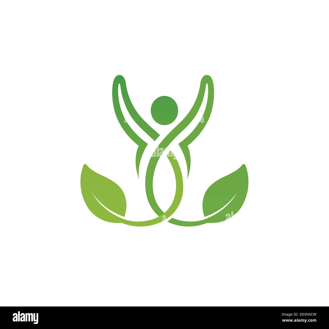 Creative Body Leaves Circel Logo Design Stock Vector