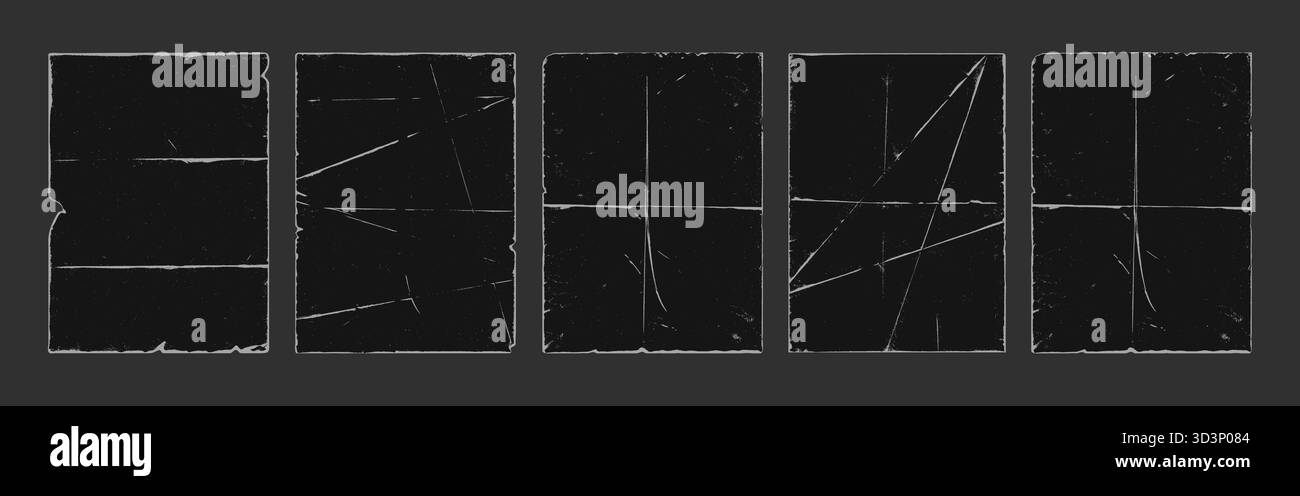 Old retro style paper fold texture black grunge punk overlay vector ...