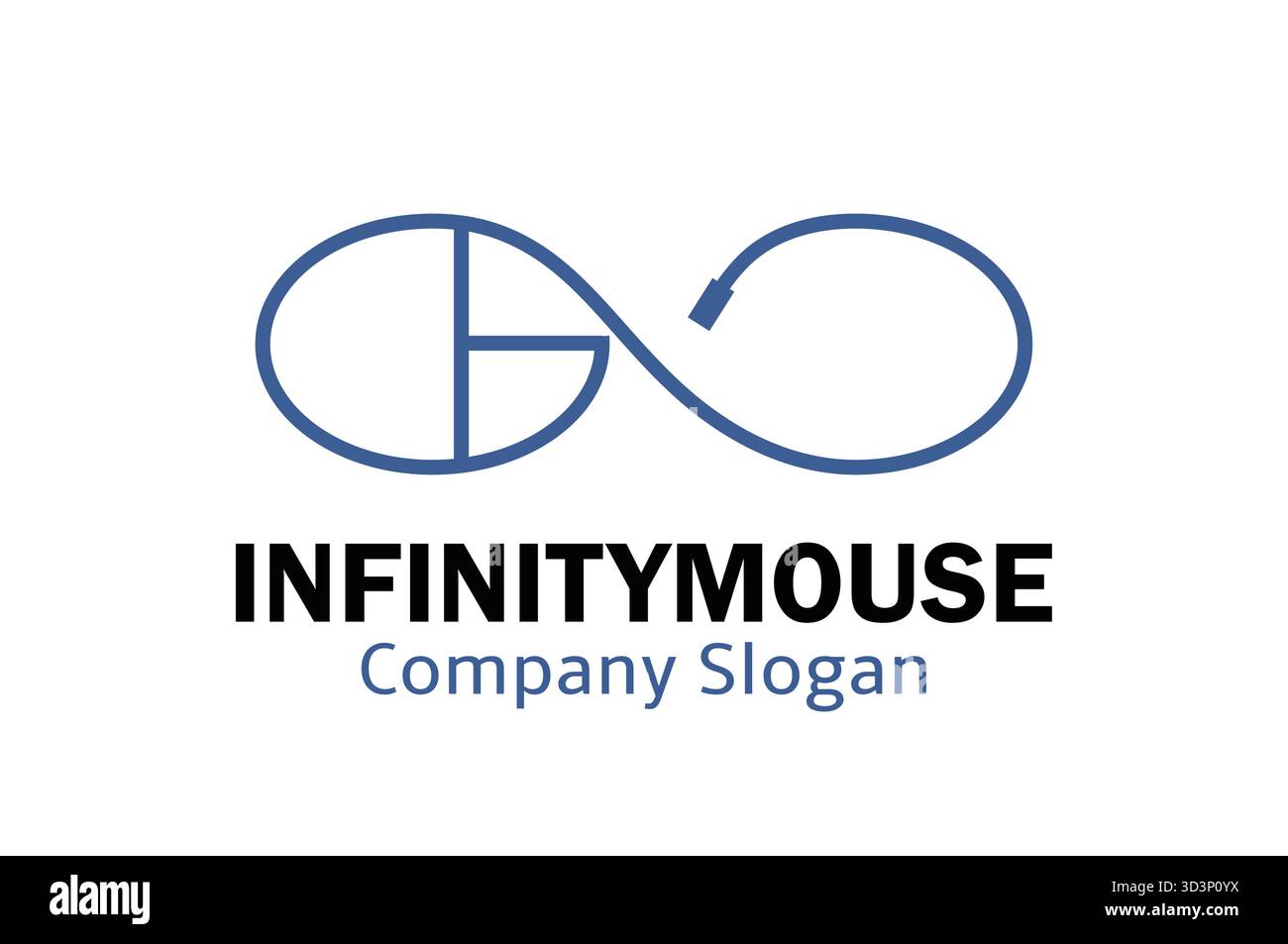 Mouse cable infinity logo endless mouse cursor vector design symbol icon Stock Vector