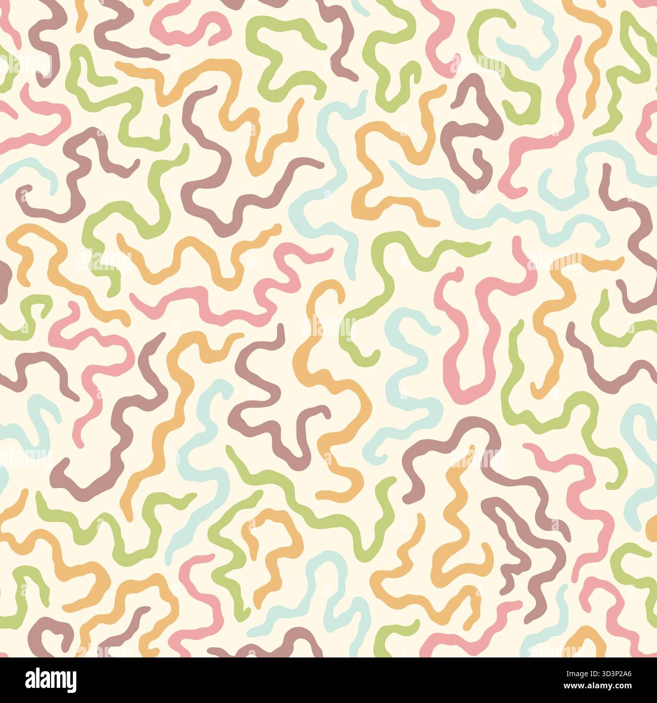 Abstract doodle lines seamless pattern. Vector illustration flat design background. Stock Vector