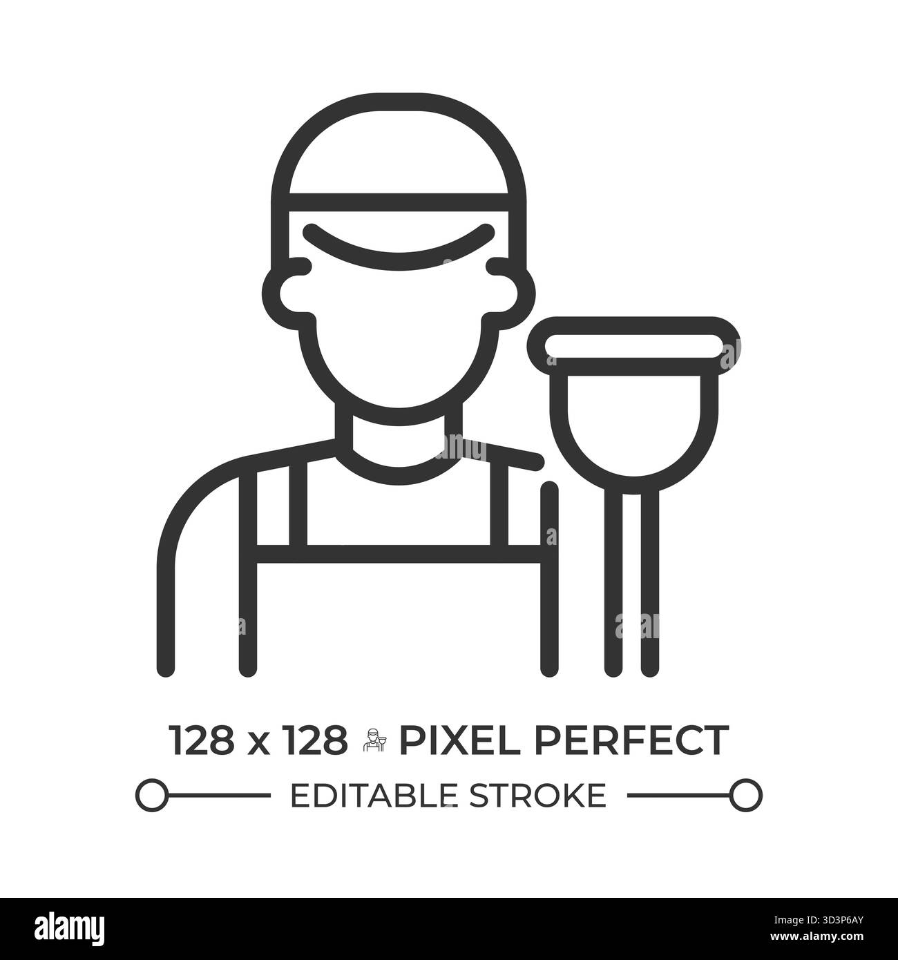 Plumber pixel perfect line icon Stock Vector
