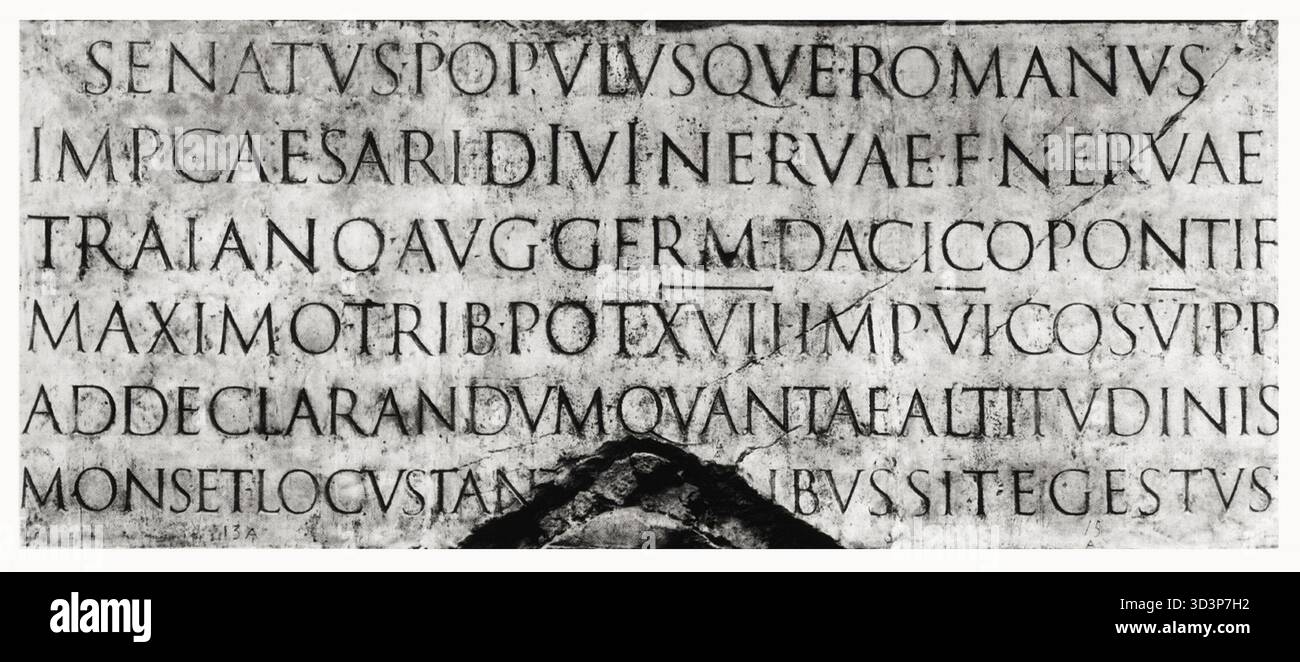 Roman Inscriptions Book The inscription on the base of Trajan's Column, which uses Roman square ...