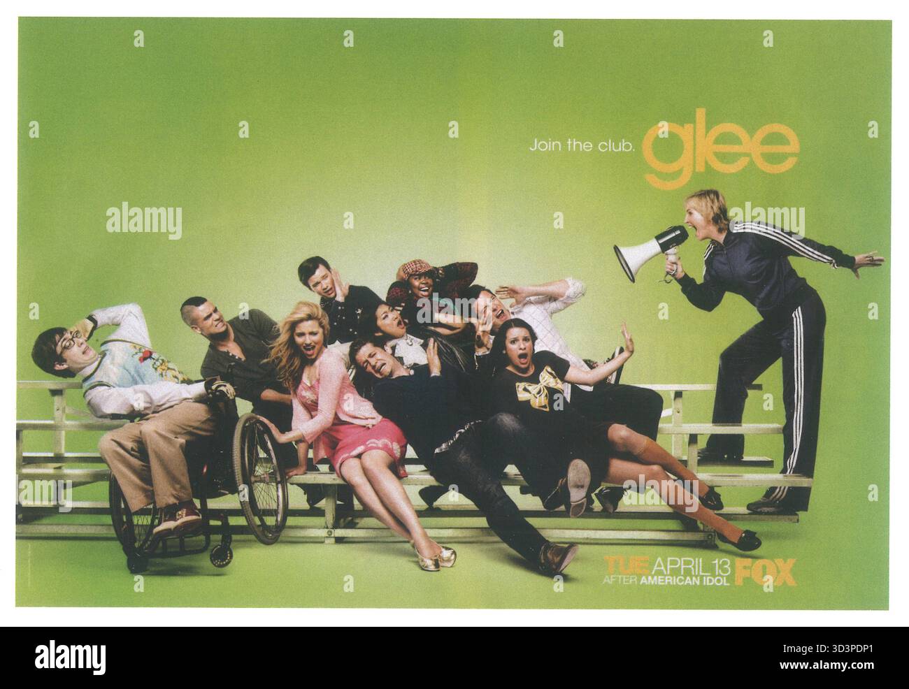 2010 Glee musical comedy-drama TV series on Fox, airing on April 13 poster Stock Photo