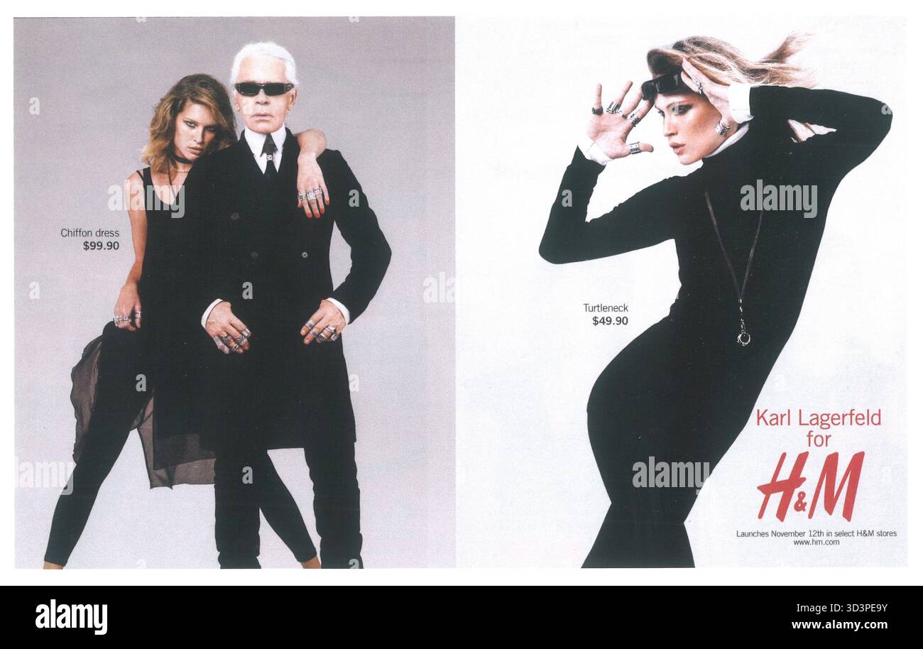 2004 Karl Lagerfeld for H&M designer collaboration collection ad Stock Photo