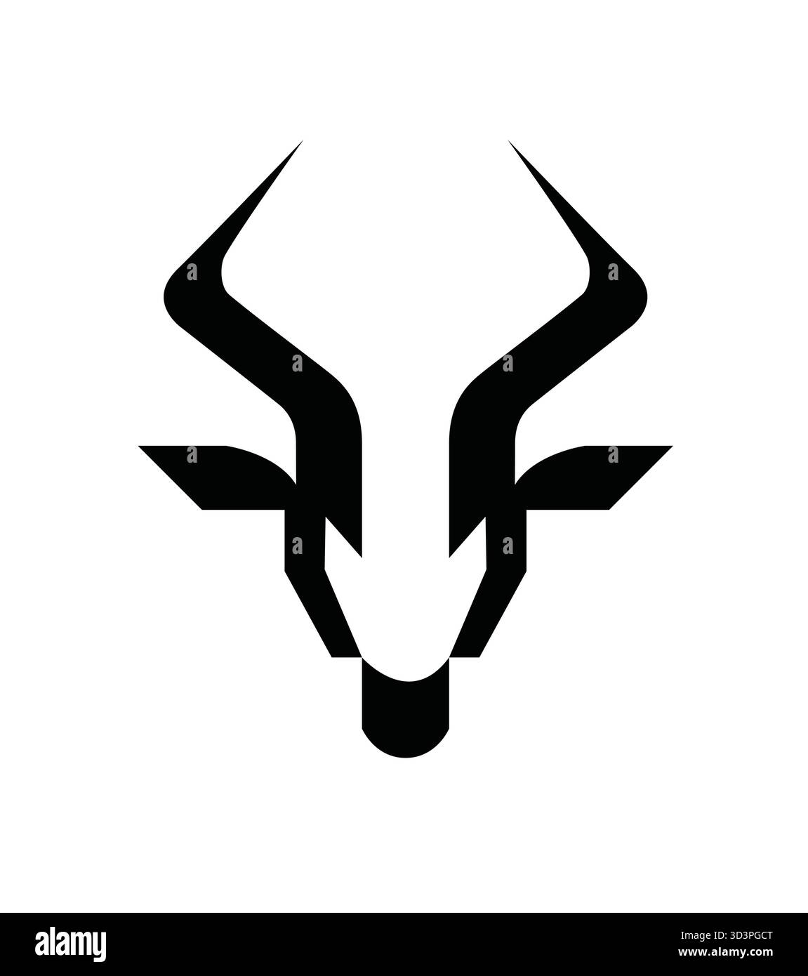 Geometric Brown Bull or Cow Head Horns Line Art Vector Logo Icon Design ...