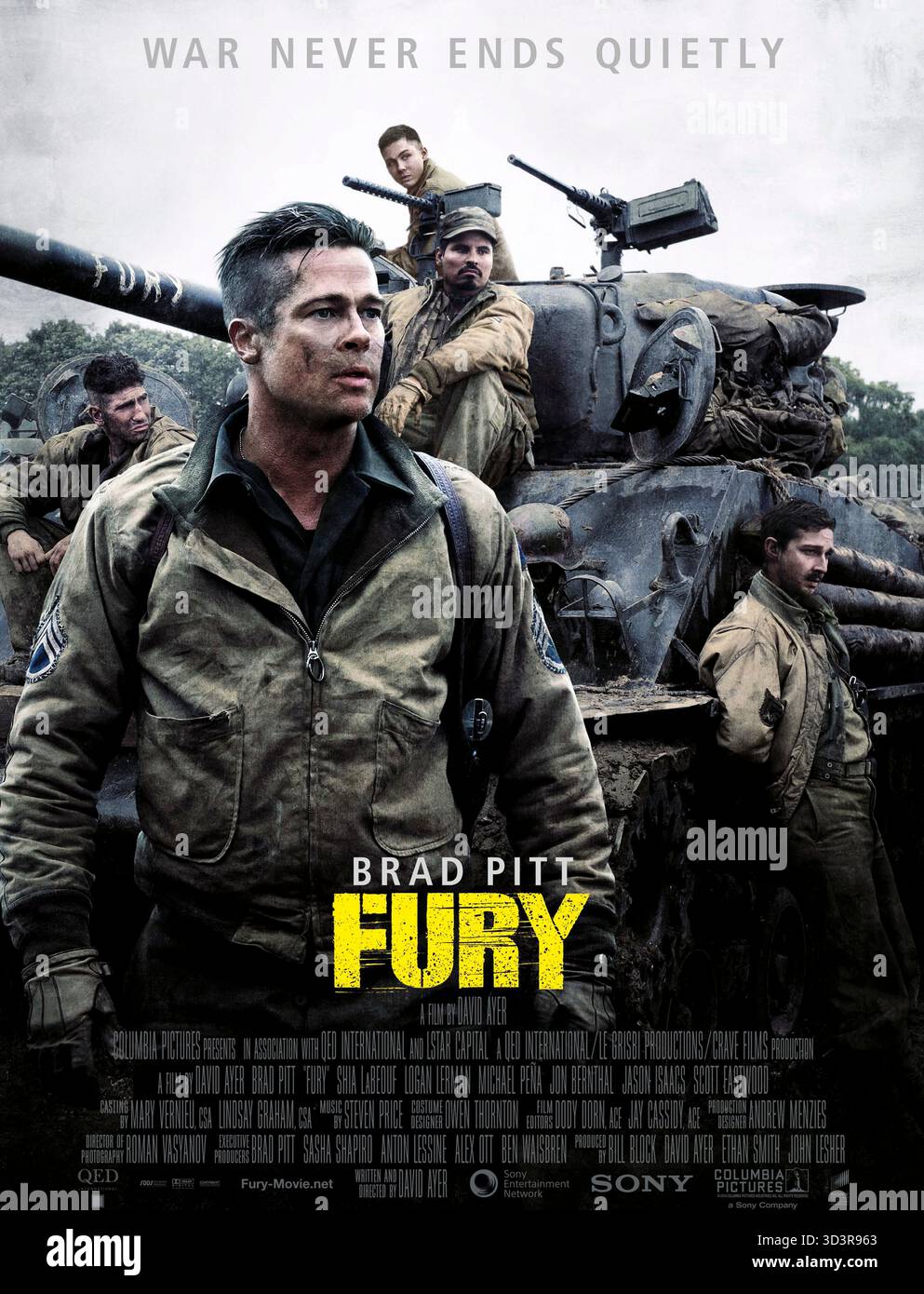 BRAD PITT POSTER, FURY, 2014 Stock Photo - Alamy