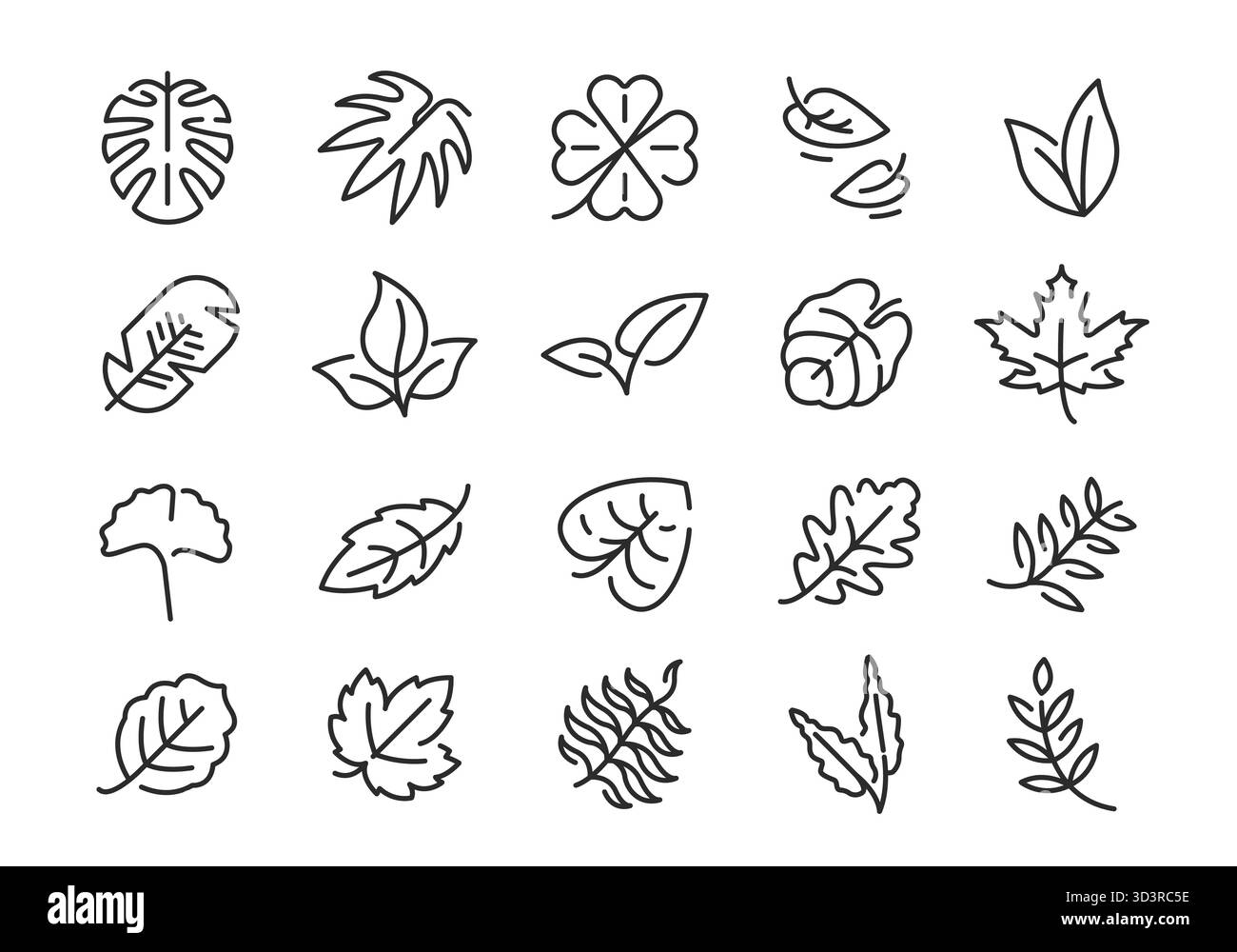 Leaf Nature Icons Stock Vector
