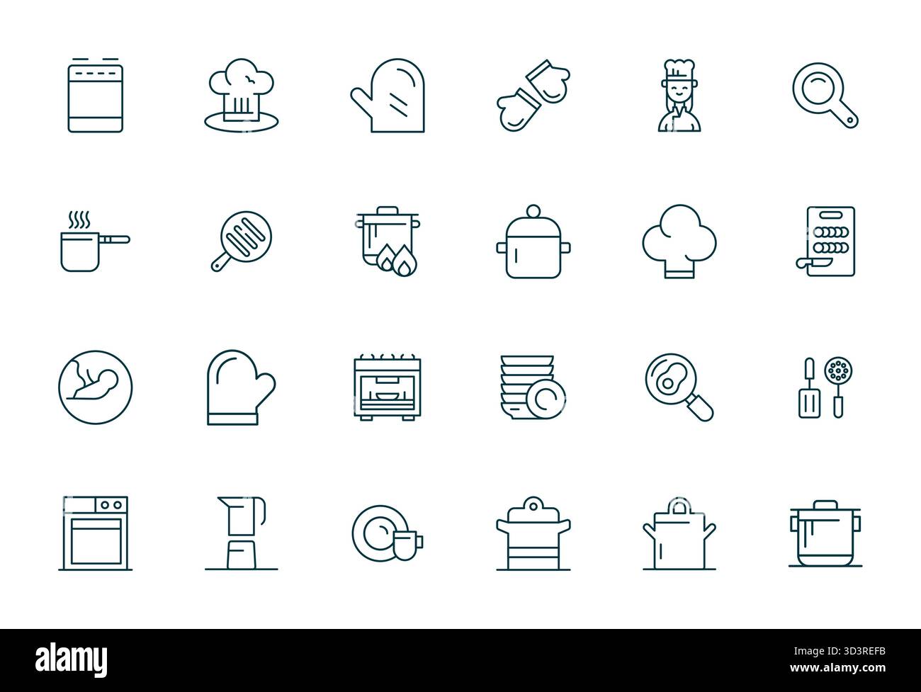 Innovative pack of 24 vector icons themed around Cookware, showcasing ...