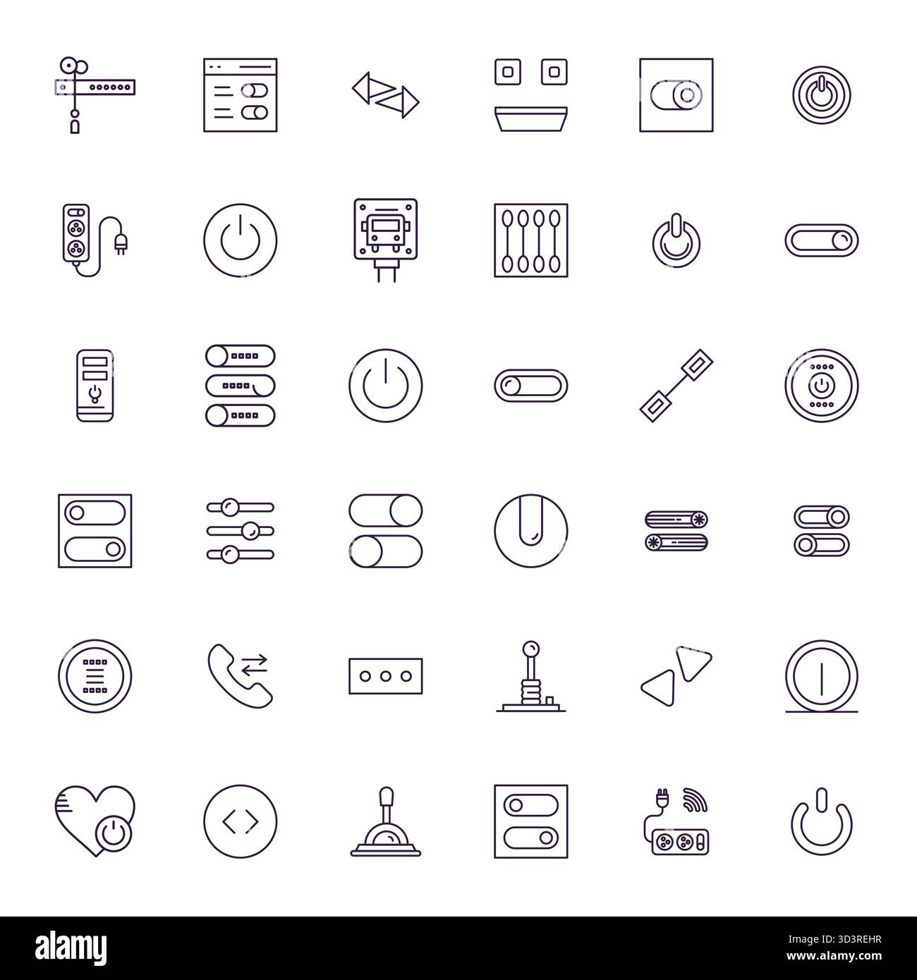 Masterfully created 36 vector icons representing Switch in Bold Line ...