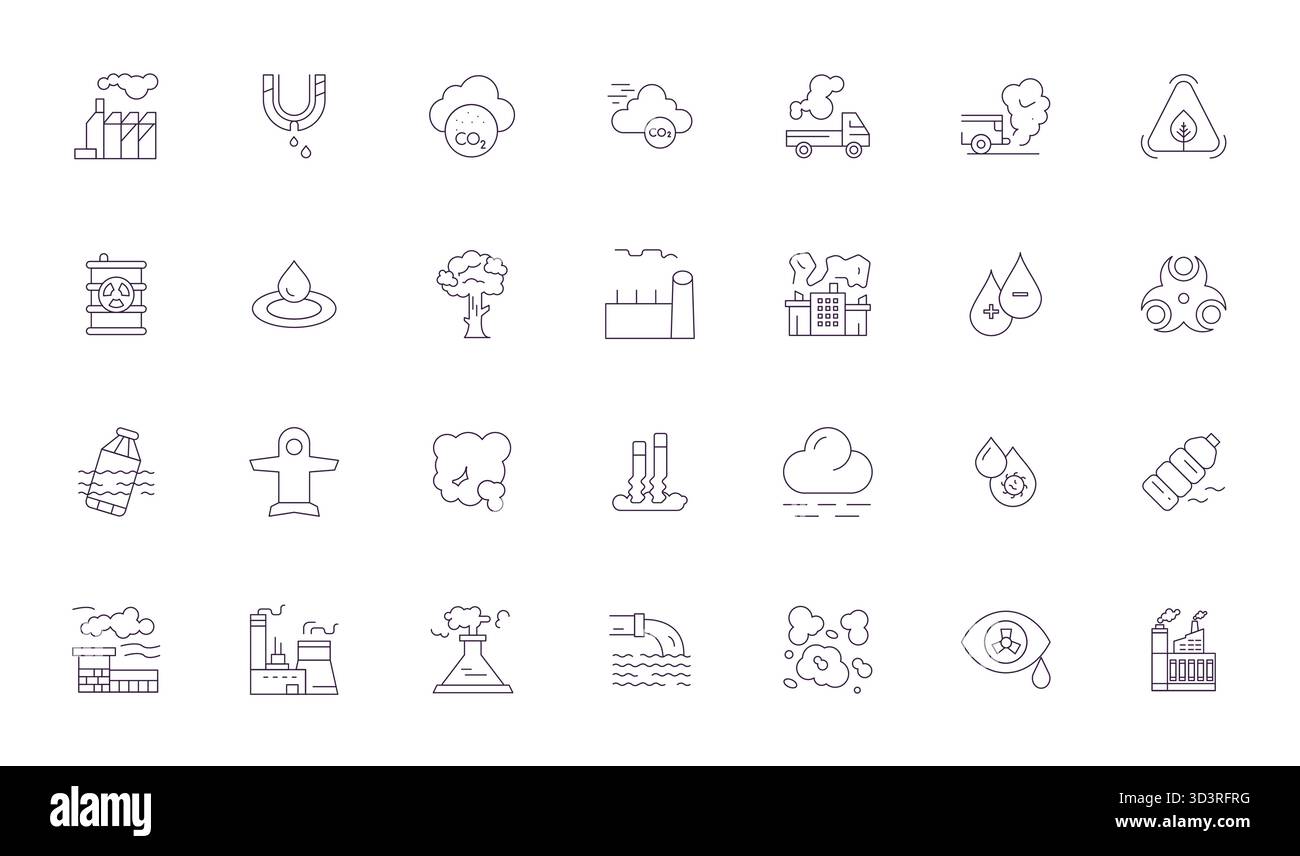 Professionally designed 28 vector icons in Thin Line, capturing the ...