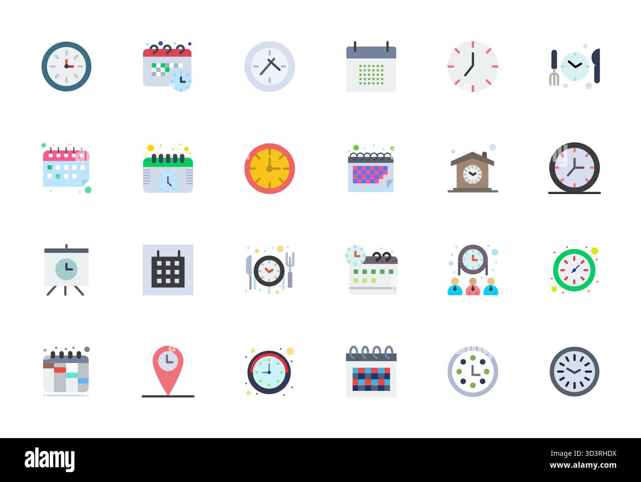 Vector pack with 24 Flat Pixel Aligned icons inspired by Timetable ...
