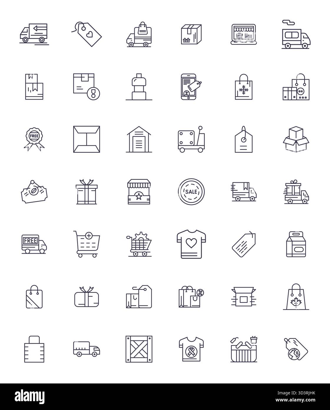 Masterfully created 42 vector icons representing Merchandise in Bold ...