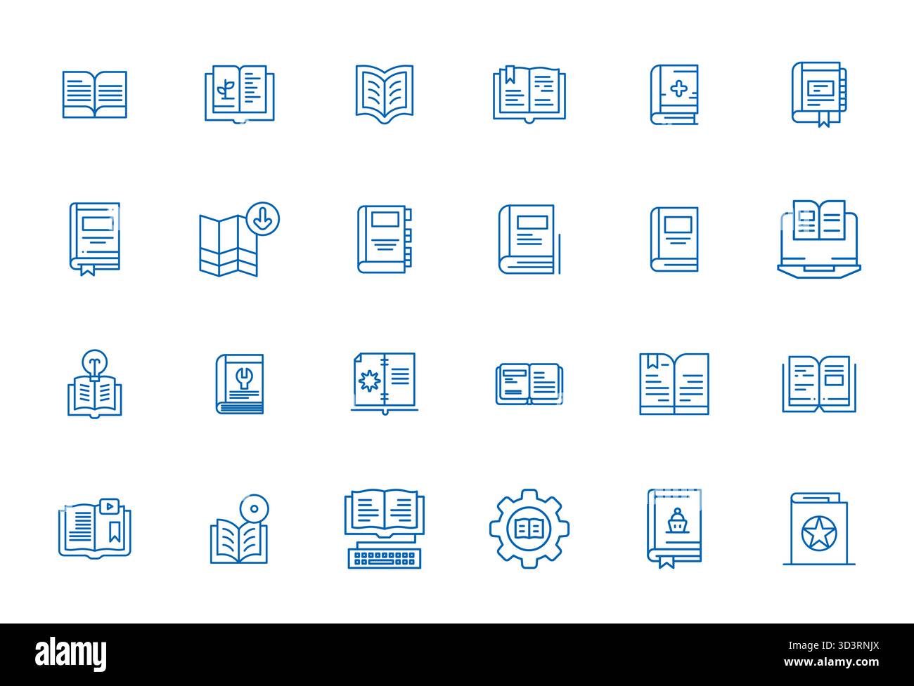 Collection of 24 Bold Line Display Perfect vector icons for Guidebook ...