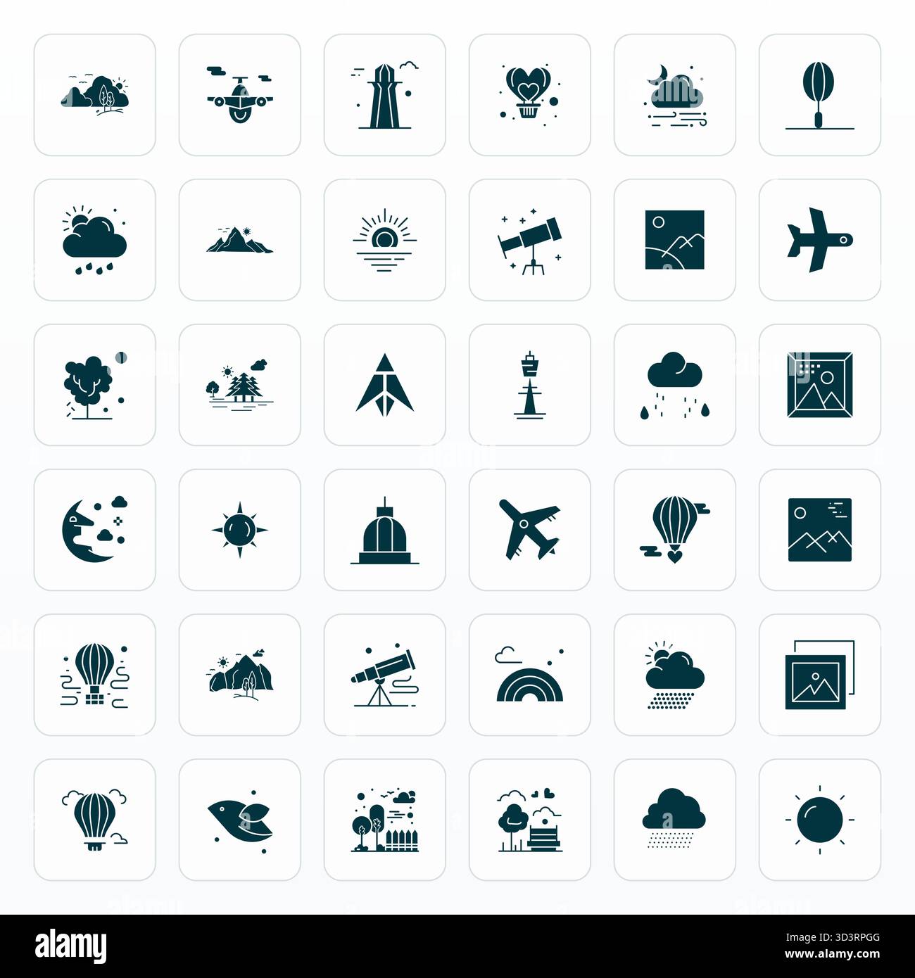 Unlock 36 Glyph Display Perfect vector icons inspired by Sky, optimized ...