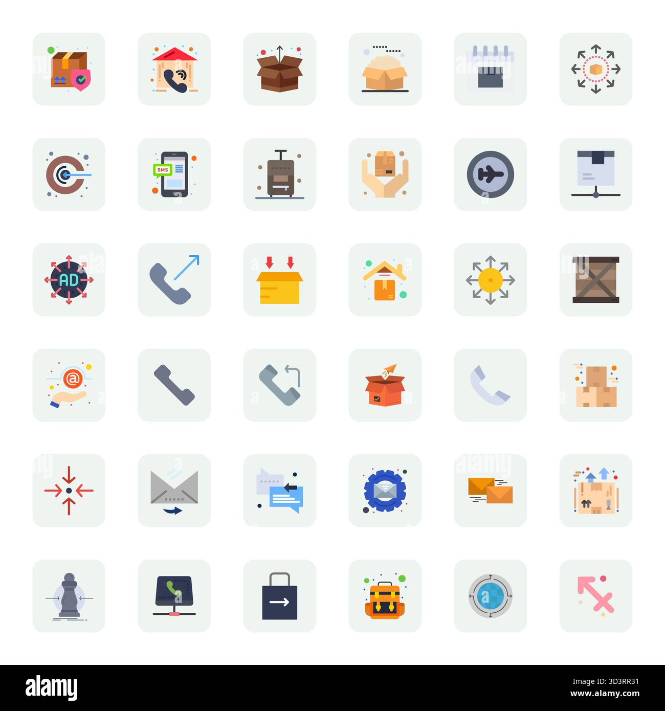 Download 36 scalable Flat vector icons designed for Outbound, featuring Pixel Optimized High Resolution resolution suitable for professional and creat Stock Vector