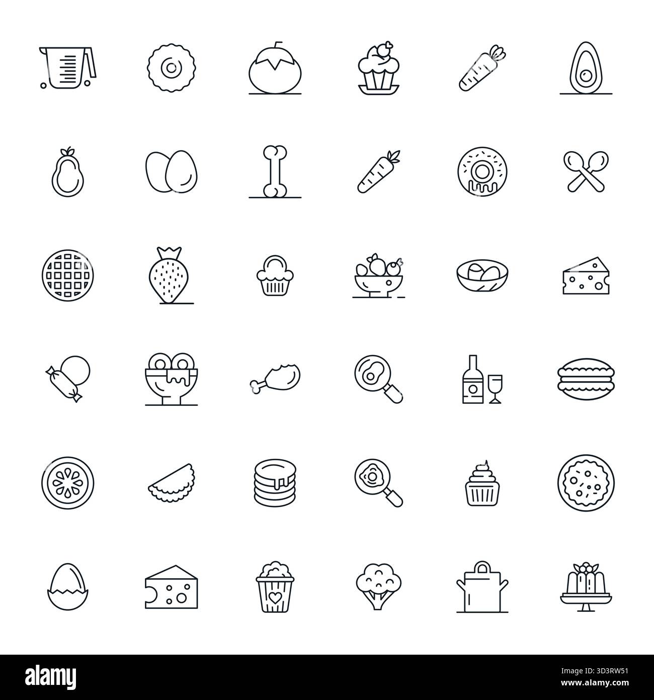 Distinctive pack of 36 Display Perfect vector icons inspired by Food ...