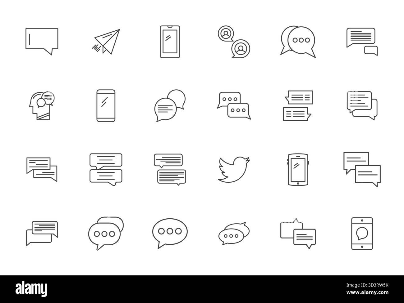 Artfully designed 24 Bold Line Pixel Aligned vector icons for Messaging ...