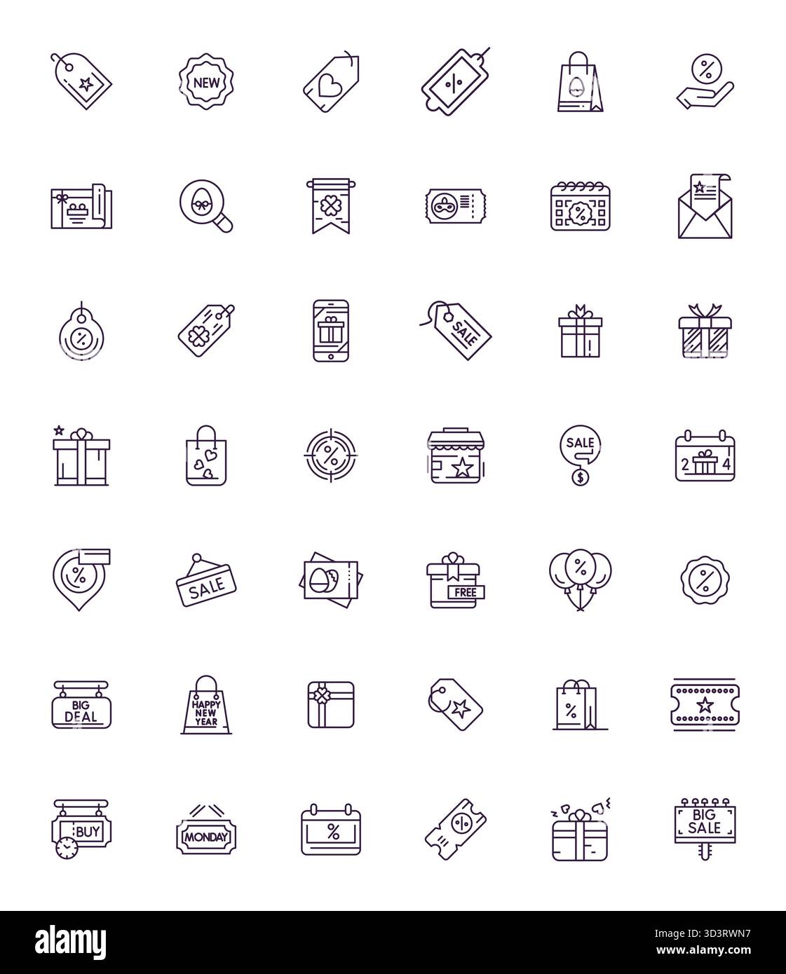 Download 42 scalable Bold Line vector icons designed for Special Offer, featuring Display Perfect High Resolution resolution suitable for professional Stock Vector