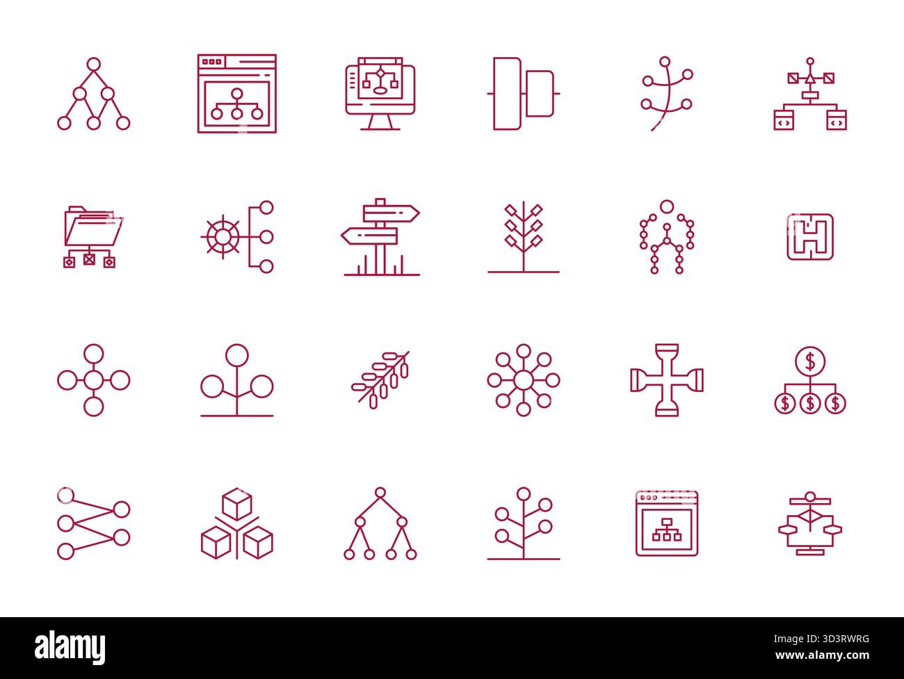 Ultimate collection of 24 vector icons representing Branching in Bold ...