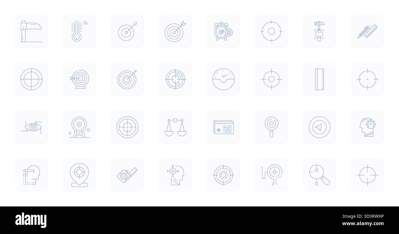 Unlock 32 Thin Outline Pixel Aligned vector icons inspired by Accuracy ...