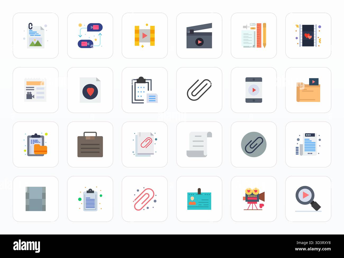 Collection of 24 Flat Display Perfect vector icons for Clip, designed ...