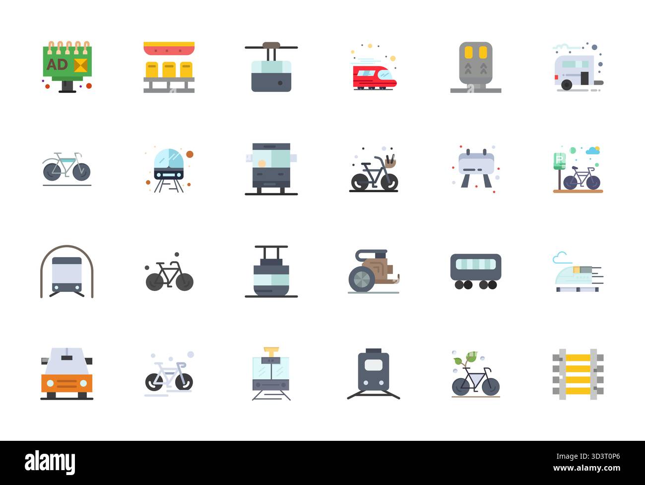 Perfectly balanced 24 Flat Grid Fitted vector icons for Commuter, sized ...