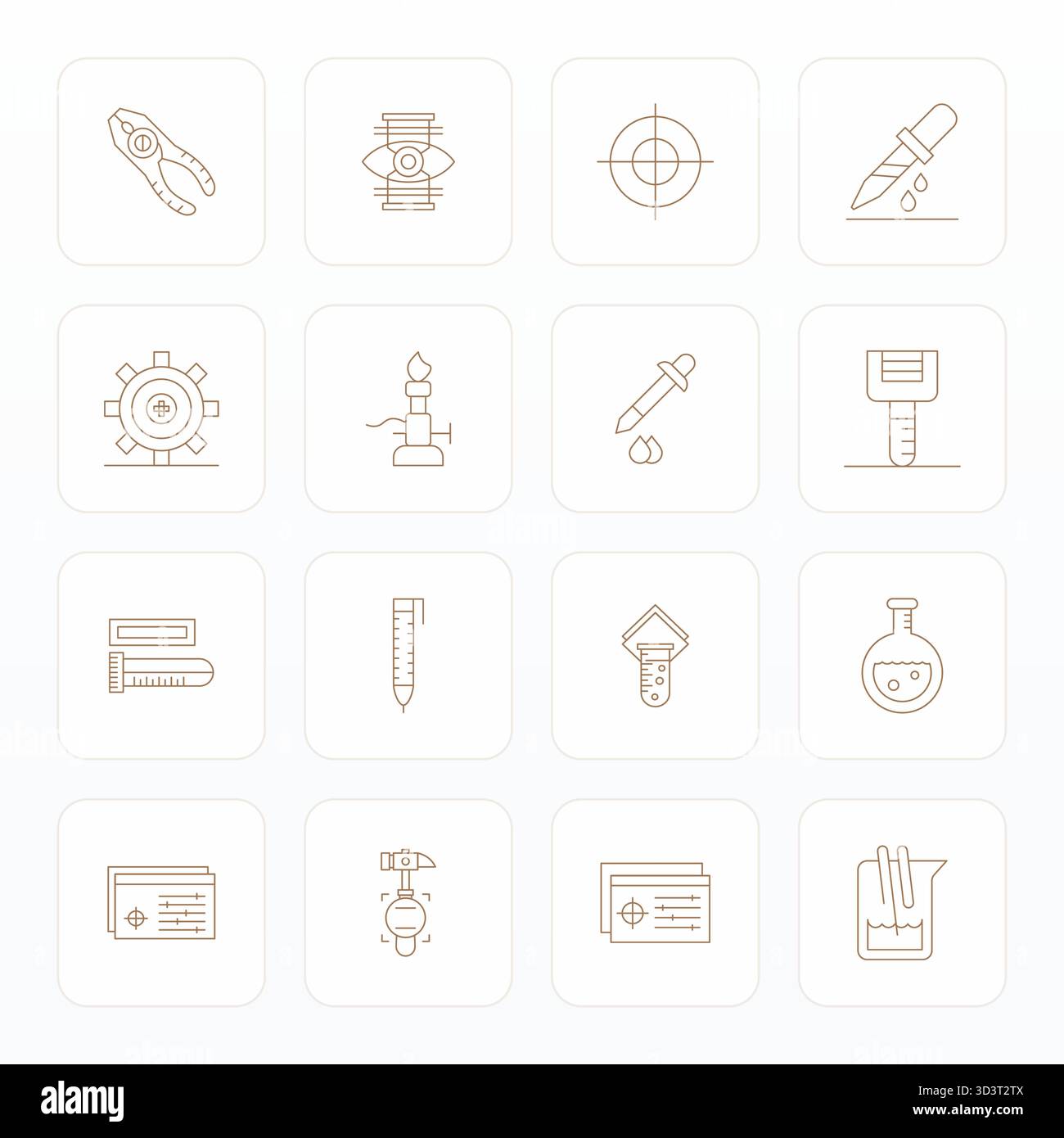 This Calibration vector icon pack includes 16 Thin Line designs in 64x64 Pixel Optimized format, perfect for enhancing digital interfaces. Stock Vector