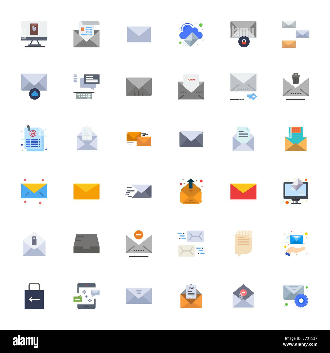 Masterfully created 36 vector icons representing Outbox in Flat design ...
