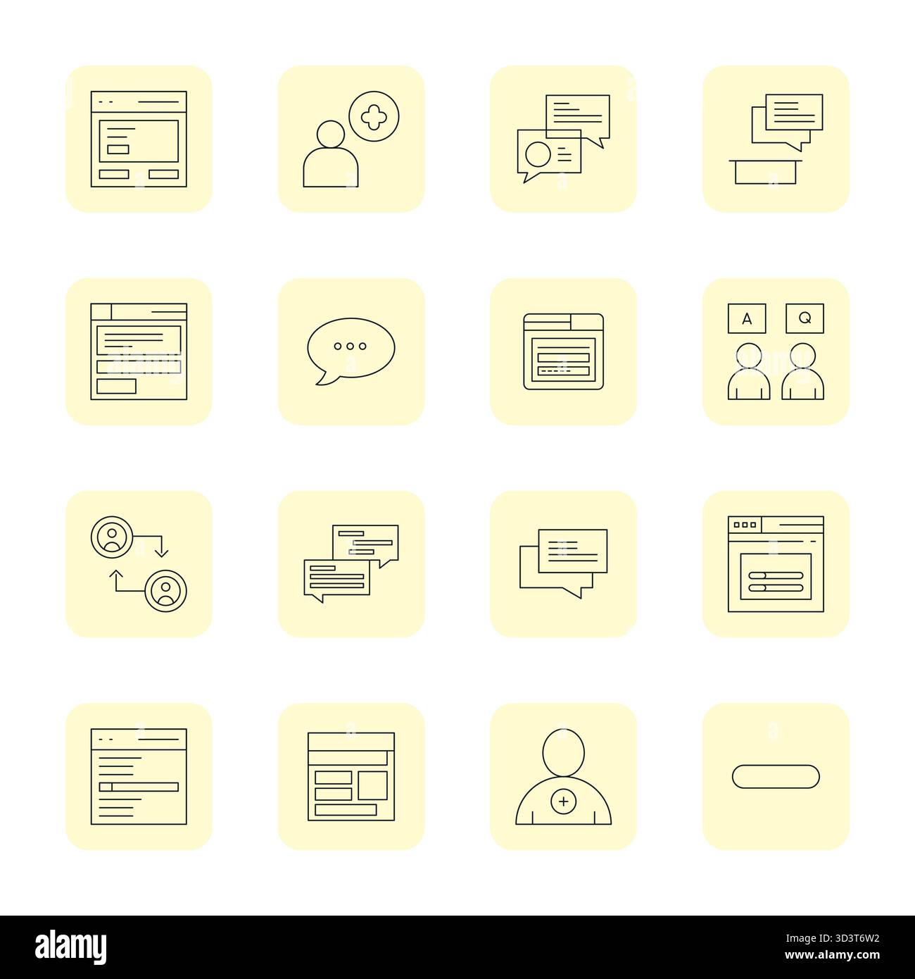 This User Input vector icon pack includes 16 Thin Outline designs in 256x256 Grid Fitted format, perfect for enhancing digital interfaces. Stock Vector