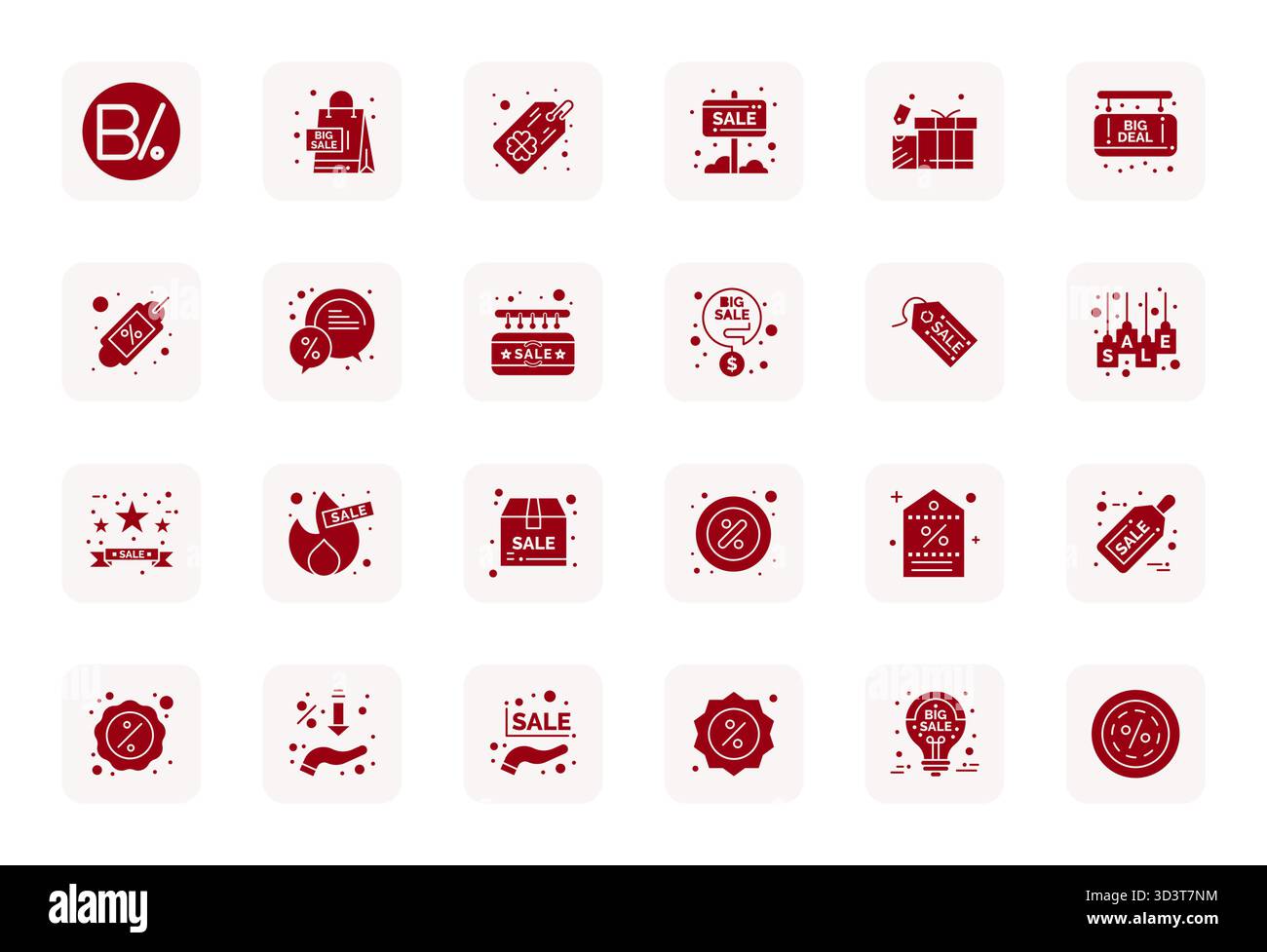 Innovative pack of 24 vector icons themed around Clearance Sale ...