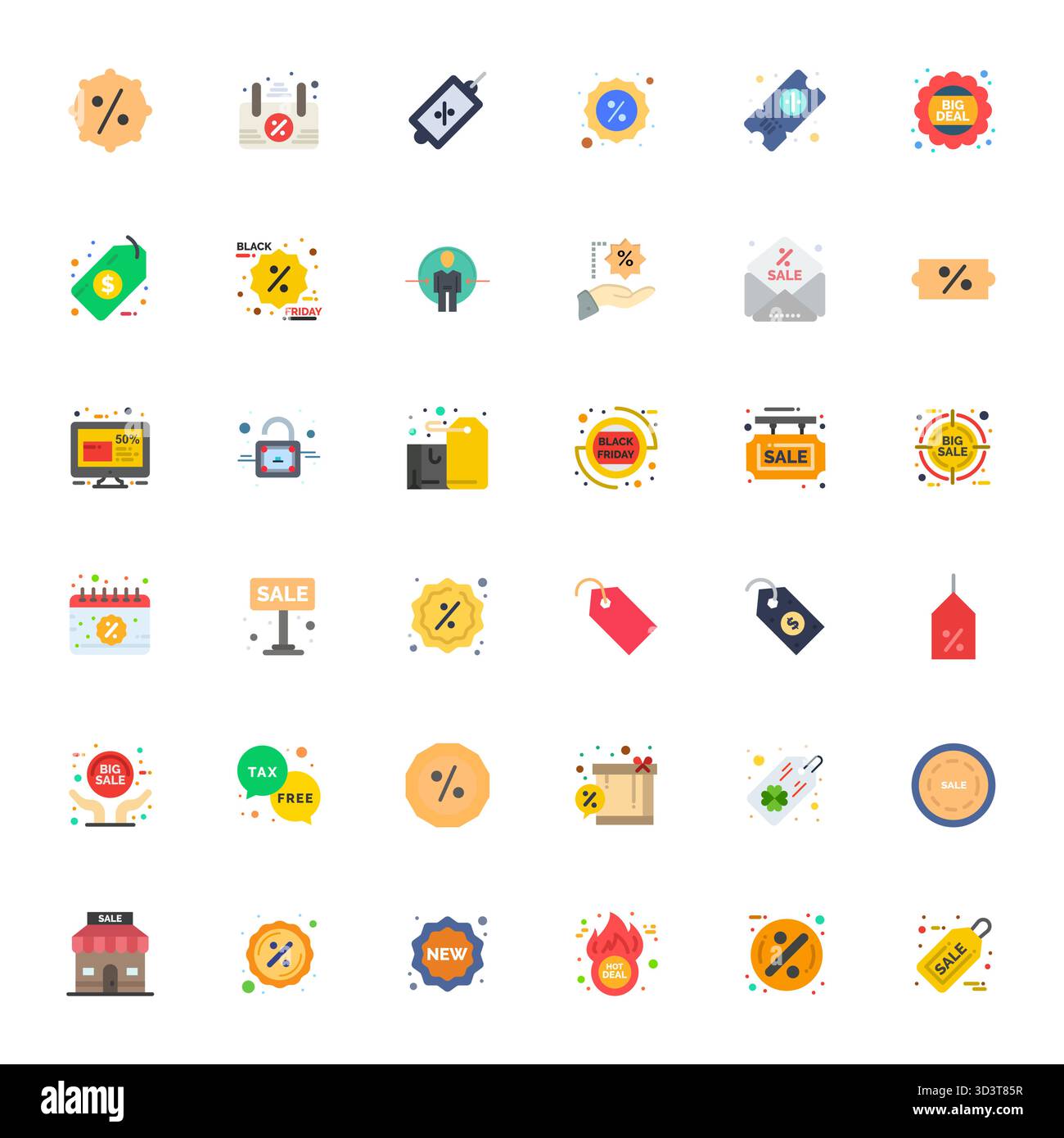 Ultimate collection of 36 vector icons representing Clearance in Flat ...