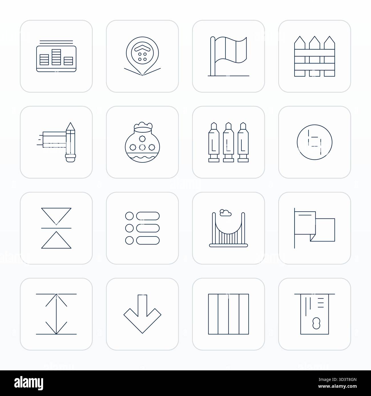 Innovative pack of 16 vector icons themed around Vertical, showcasing ...