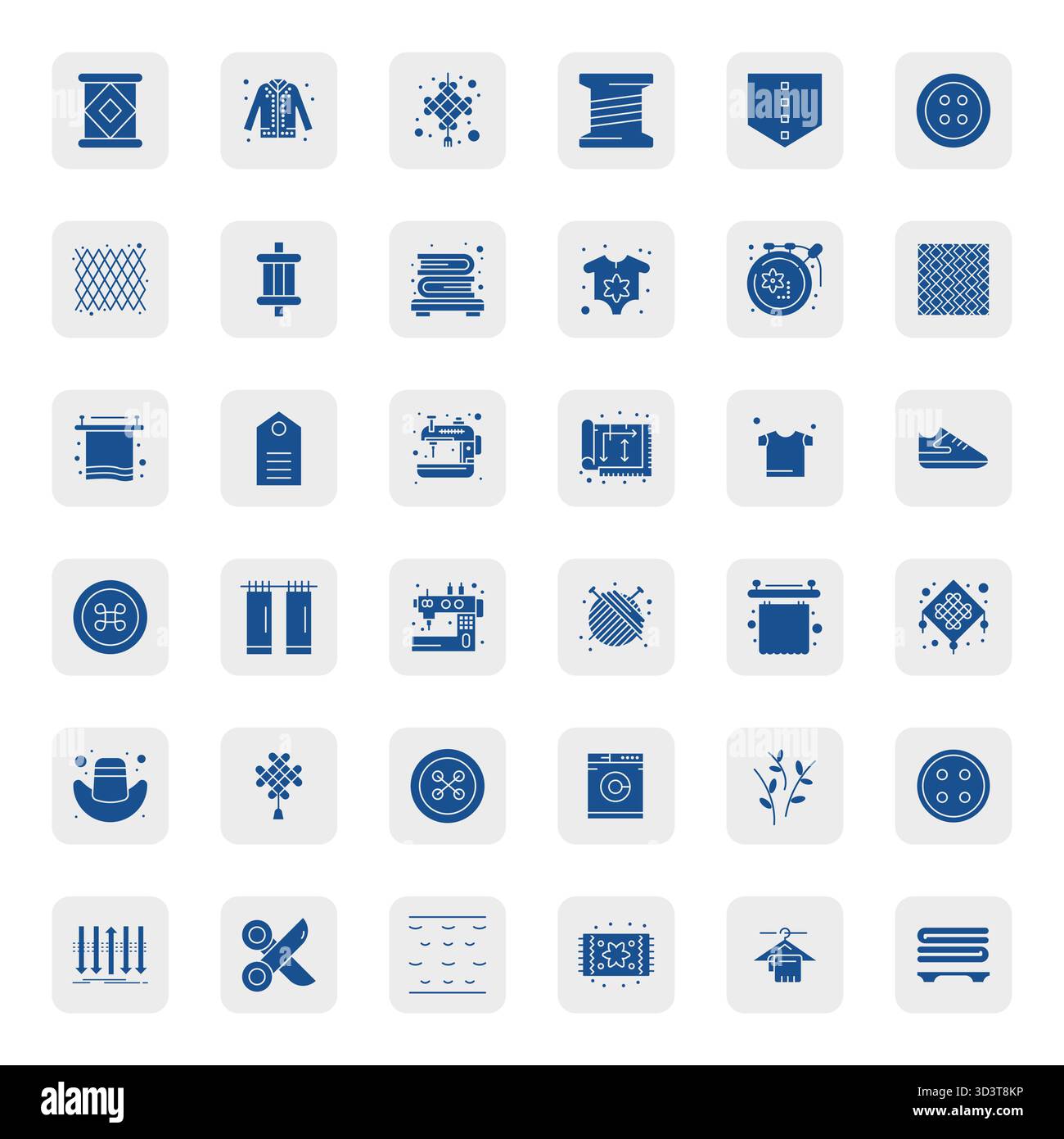 Handcrafted collection featuring 36 Filled vector icons for Textile ...