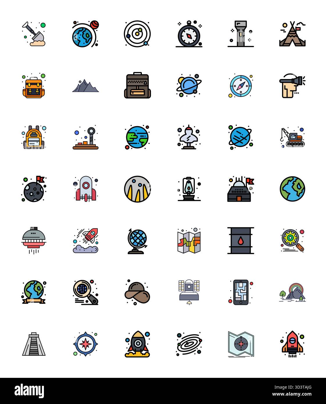Exclusive collection of 42 Flat Line Filled vector icons for ...