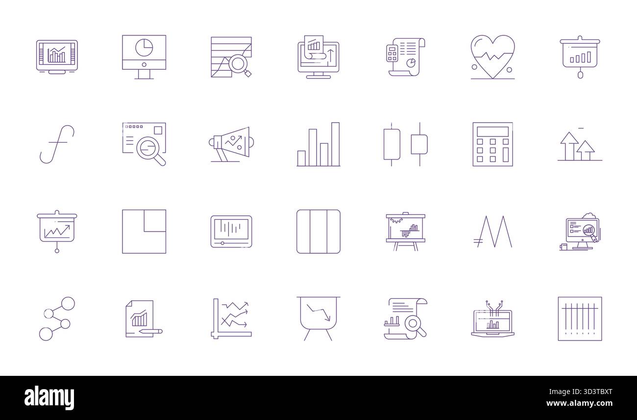 Artfully designed 28 Thin Line Pixel Optimized vector icons for Graph ...